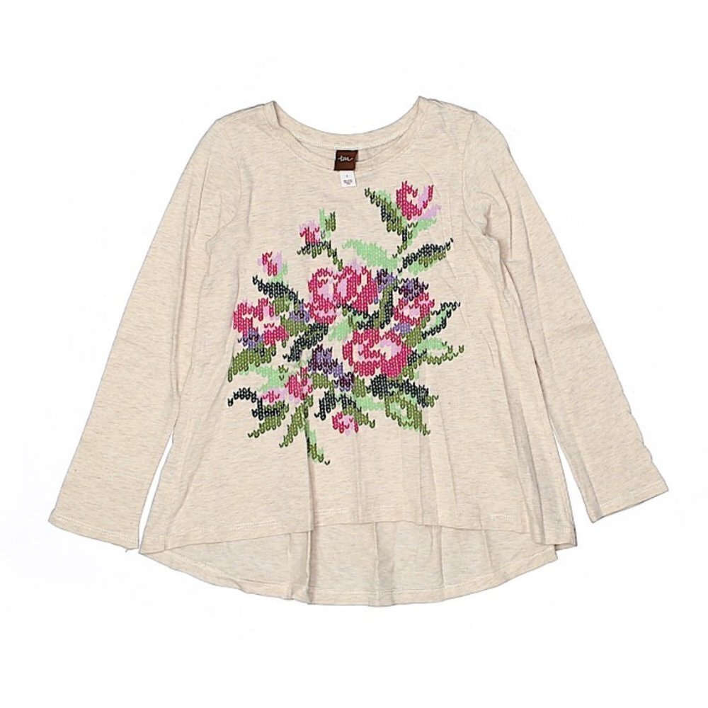 Tea Kids Long Sleeve Floral Boho T-Shirt Size 5
